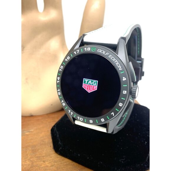 Tag Heuer Connected Mens Watch SBR8A81 Golf Edition Smartwatch White Rubber 45mm - Picture 1 of 12